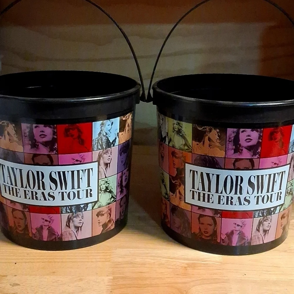 Taylor Swift The Eras Tour Black Multicolored Popcorn Snack Buckets.